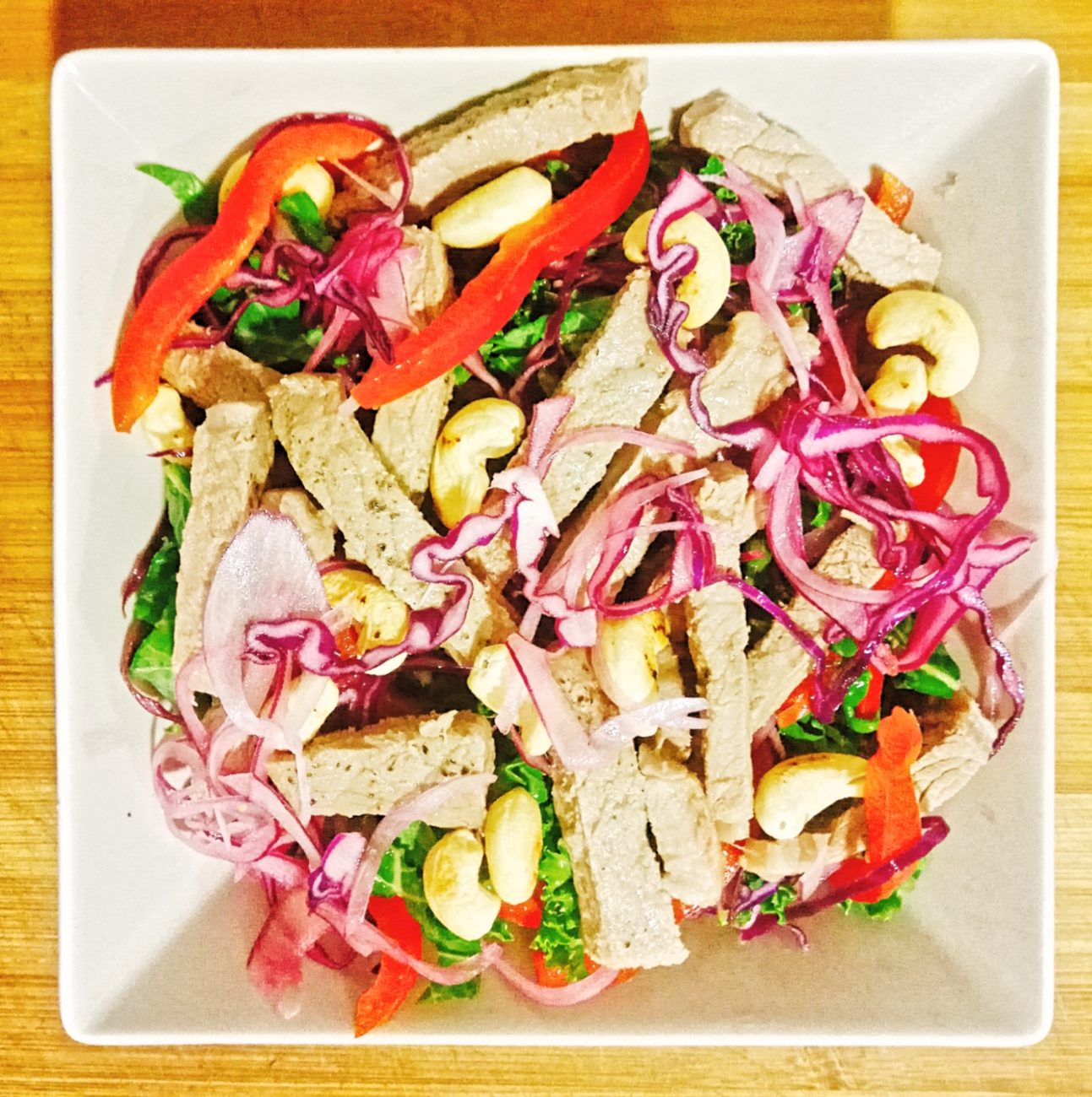 High Protein Thai Steak Salad with homemade Tahini Dressing